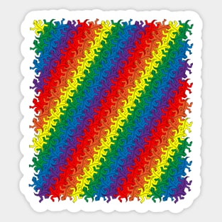 Pride Rainbow Escher Lizards Pattern Sticker